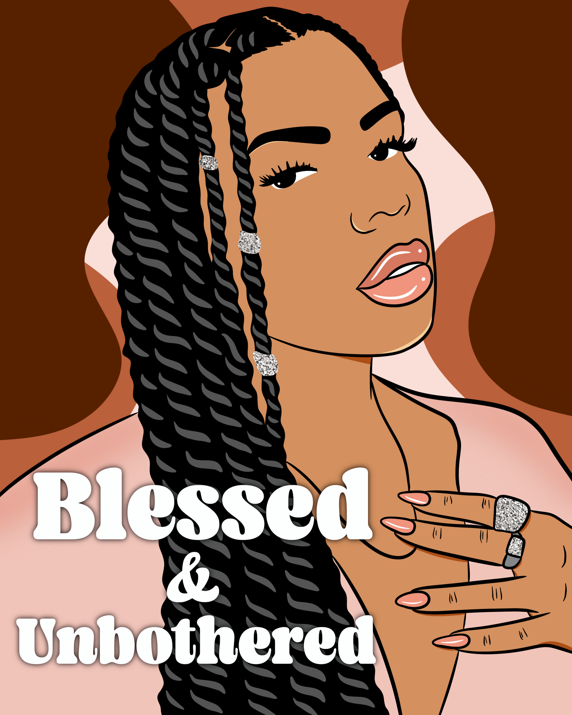 Blessed & unbothered Art Print
