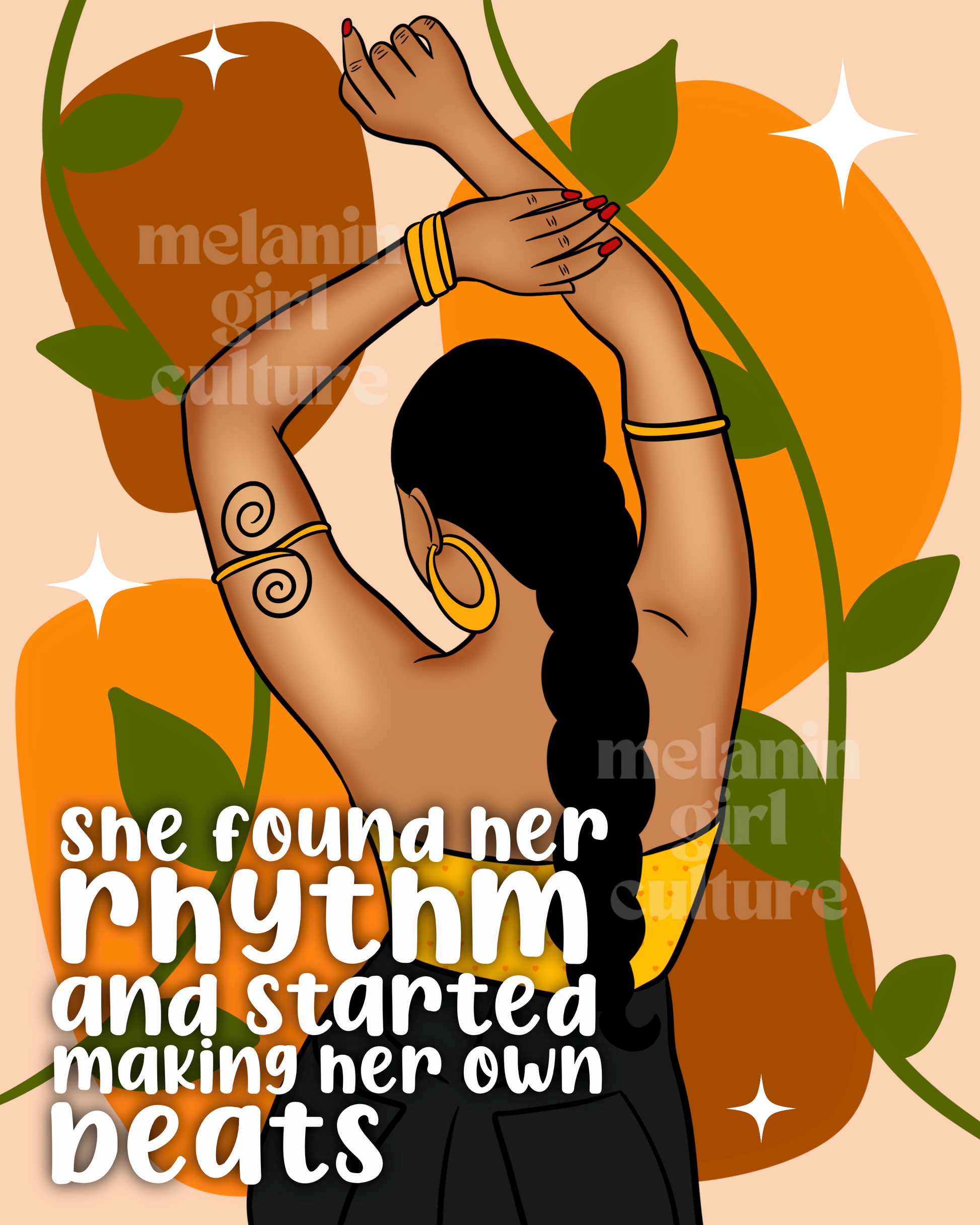 She found her rhythm Art Print